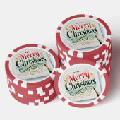Een product met een ontwerp van "Merry Christmas" Poker Chips (Opstapeling)