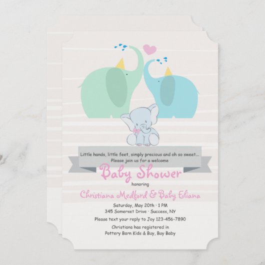 Een product van onze uitnodiging tot het Baby show (Voorkant / Achterkant)