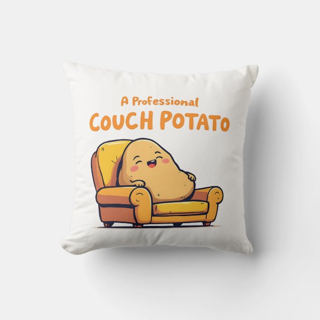 Een professionele Couch Potato Leuke Moppertjesthe Kussen (Voorkant)