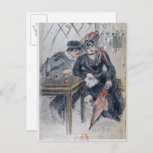 Een prostituee en haar cliënt briefkaart (Voorkant / Achterkant)