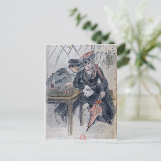 Een prostituee en haar cliënt briefkaart (Staand voorkant)