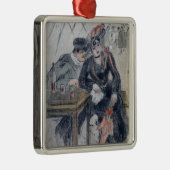 Een prostituee en haar cliënt metalen ornament (Rechts)