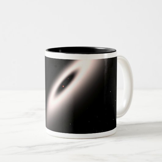 Een protoplanetaire schijf tweekleurige koffiemok (Voorkant rechts)