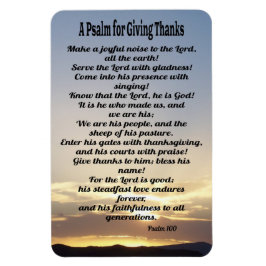 Een psalm voor het geven van Bedankt-psalm 100 Magneet