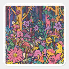 Een psychedelische bos Sticker