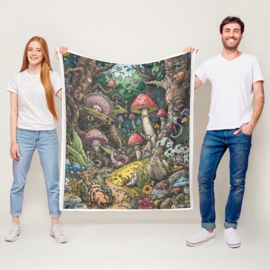 Een psychedelische bosvachtdeken fleece deken (In situ)