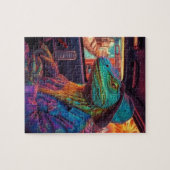 Een psychedelische hagedis in een voertuig legpuzzel (Horizontaal)