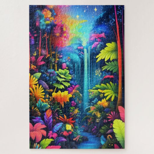 Een psychedelische oerwoud legpuzzel (Verticaal)
