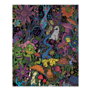 Een psychedelische posterdesign perfect poster