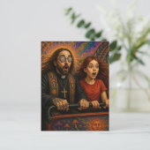Een psychedelische priester achtbaanrit briefkaart (Staand voorkant)