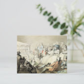 Een publiek dat een spel bekijkt, c.1785 (pen en i briefkaart (Staand voorkant)