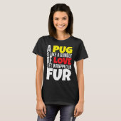 Een pug is als een bundel van liefde T-shirt essen (Voorkant volledig)