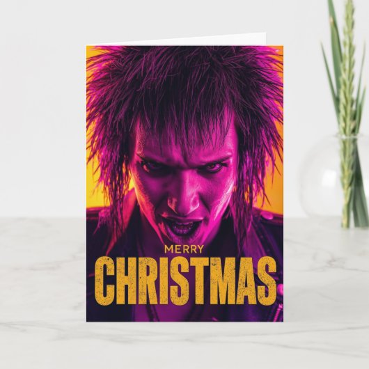 Een punk kerstkaart kaart (Voorkant)