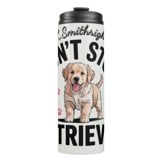 Een puppy die niet stopt met ophalen thermosbeker (Voorkant)