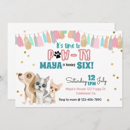 Een puppy, Pawty, Puppy party, Kinder deel, Pupp (Voorkant / Achterkant)