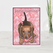 Een puppy van Valentijn Doxie Feestdagen Kaart (Voorkant)