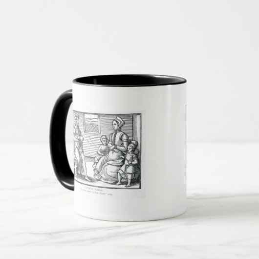 Een puriteinfamilie mok (Voorkant links)