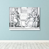 Een puriteinse familie canvas afdruk (Insitu (Houten vloer))