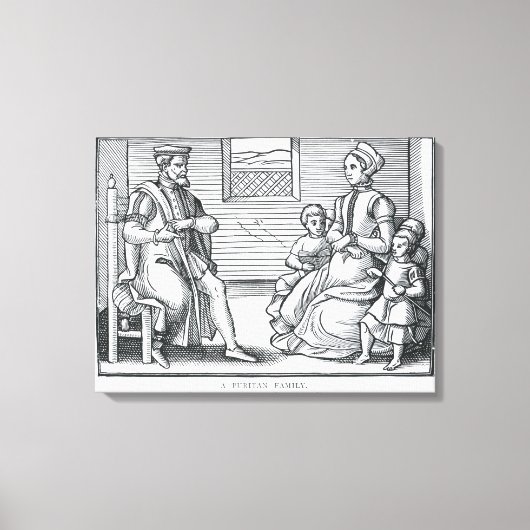 Een puriteinse familie canvas afdruk (Voorkant)