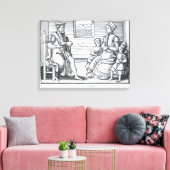Een puriteinse familie canvas afdruk (Insitu (Woonkamer))