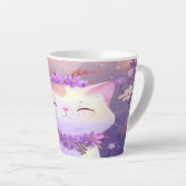 Een puur perfecte slok latte mok (Rechterhoek)