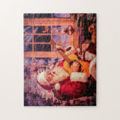 Een puzzel, de kerstman die een karol zingt legpuzzel (Verticaal)