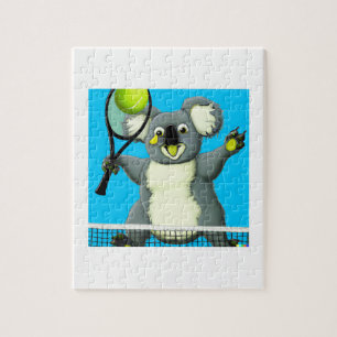 Een puzzel van een koala die tennis speelt legpuzzel