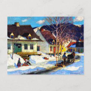 Een Quebec Village Street - Clarence Gagnon kunstw Briefkaart