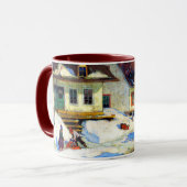 Een Quebec Village Street - Clarence Gagnon kunstw Mok (Voorkant links)