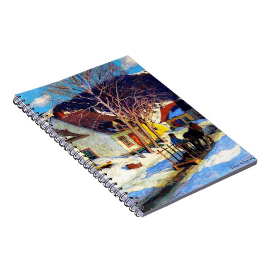 Een Quebec Village Street - Clarence Gagnon kunstw Notitieboek (Rechterzijde)