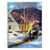 Een Quebec Village Street - Clarence Gagnon kunstw Notitieboek (Voorkant)