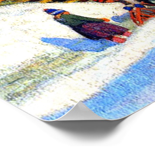 Een Quebec Village Street - Clarence Gagnon kunstw Poster (Hoek)