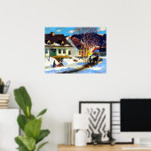 Een Quebec Village Street - Clarence Gagnon kunstw Poster (Thuiskantoor)
