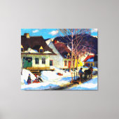 Een Quebec Village Street van Clarence Gagnon Canvas Afdruk (Voorkant)