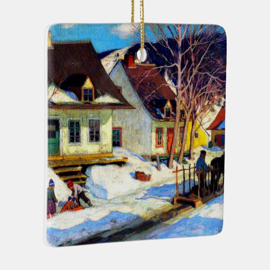 Een Quebec Village Street van Clarence Gagnon Keramisch Ornament (Rechts)