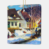 Een Quebec Village Street van Clarence Gagnon Keramisch Ornament (Links)