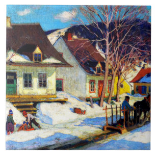 Een Quebec Village Street van Clarence Gagnon Tegeltje