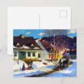 Een Quebec Village Street, Winter, Clarence Gagnon Feestdagenkaart (Voorkant / Achterkant)