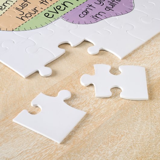 Een Quilter's Brain Jigsaw Puzzle - Quilting Gift Legpuzzel (Zijkant)