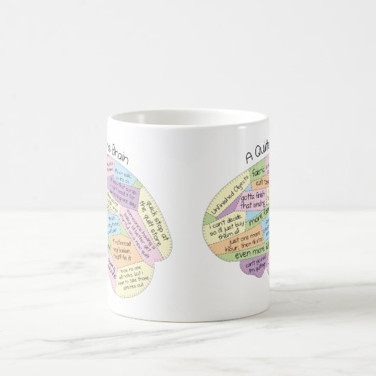 Een Quilter's Brain Mok - Grappig Quilting Gift (Center)