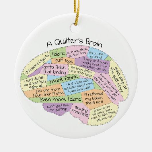 Een Quilter's Brain Ornament - Grappig Quilting Gi (Voorkant)