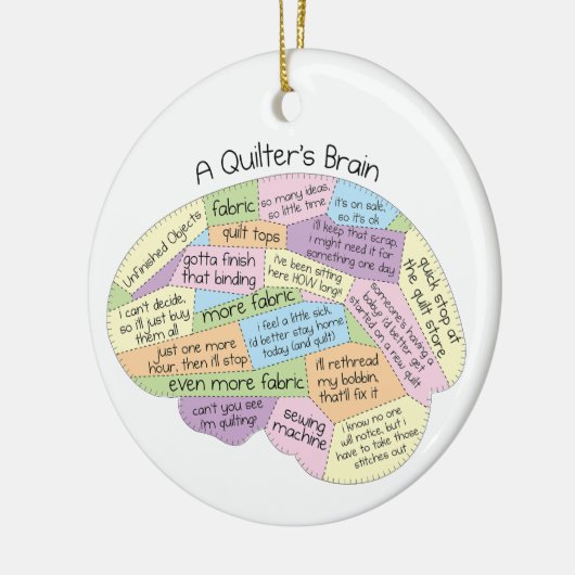 Een Quilter's Brain Ornament - Grappig Quilting Gi (Links)