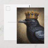 Een raaf in een kroon briefkaart (Voorkant / Achterkant)