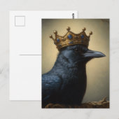 Een raaf in een kroon briefkaart (Voorkant / Achterkant)