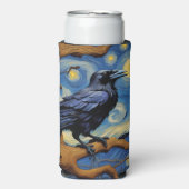 Een raaf in een oude eikenboom Sterrennacht Seltzer Blikjeskoeler (Seltzer Voorkant)