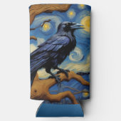 Een raaf in een oude eikenboom Sterrennacht Seltzer Blikjeskoeler (Achterkant)