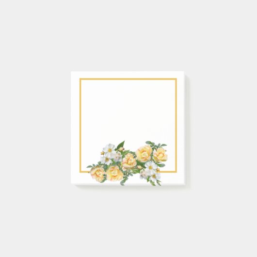 Een raam met gele en witte bloemen - post-it® notes (Voorkant)