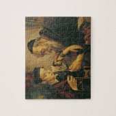 Een rabbijn die de Phylacteries aan de arm van een Legpuzzel (Verticaal)