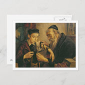 Een rabijn die Phylacteries binden aan het wapen Briefkaart (Voorkant / Achterkant)