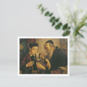 Een rabijn die Phylacteries binden aan het wapen Briefkaart (Staand voorkant)